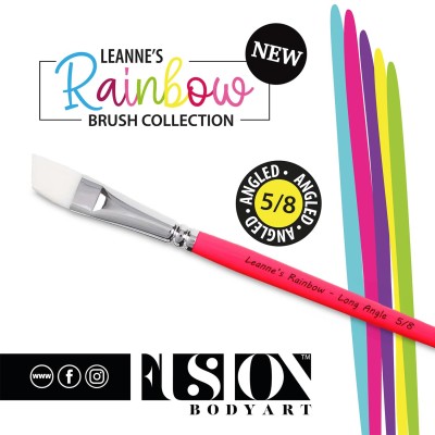 Leanne's Rainbow  5/8 Long Angled Brush  Leanne's Rainbow  5/8 Long Angled Brush